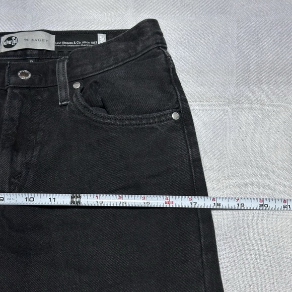 Levi's SilverTab 94 Baggy Black Jeans‎ Women's Size 25 Distressed Grunge - Picture 13 of 16